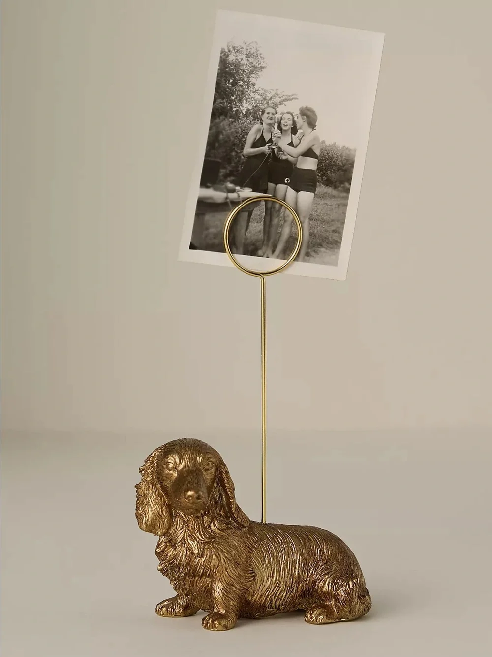 Anthropologie Gold Dachshund Dog Photo Holder - Decorative Home Accent